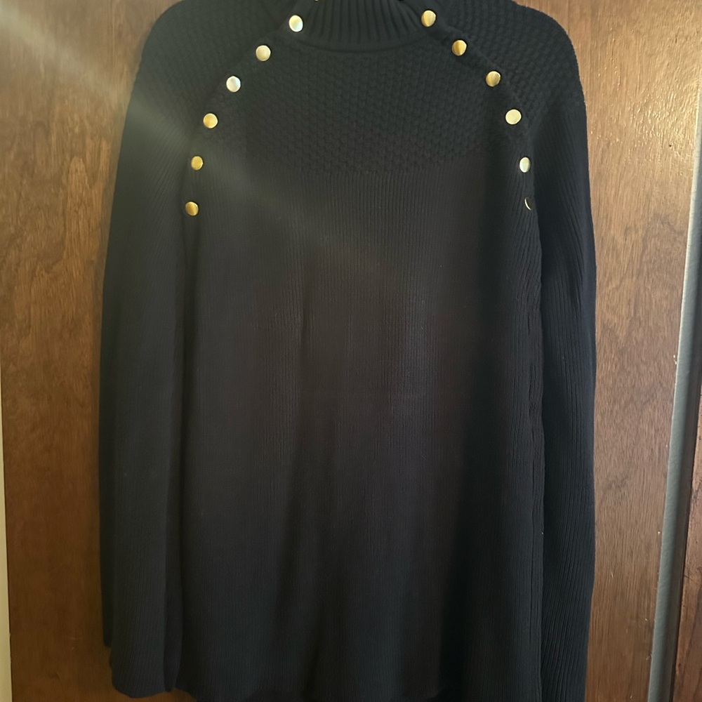 G.I.L.I. Black Knitwear Poncho